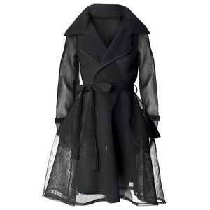 MESH TRENCH COAT NWT 1X  PLUS SIZE JACKET SHEER